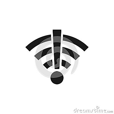 Offline wifi icon. Disconnected wireless network pictogram. Vector Illustration